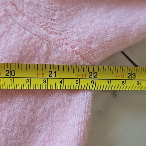 Crown & Ivy Pink Cardigan Gold Heart Buttons Coquette Feminine Balletcore Large - Picture 8 of 9